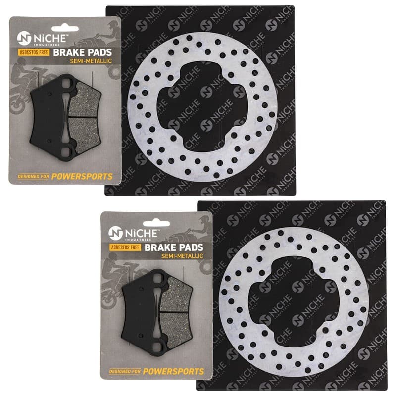 NICHE Rear Brake Rotor Pad Kit for Polaris Ranger 425 Semi Metallic