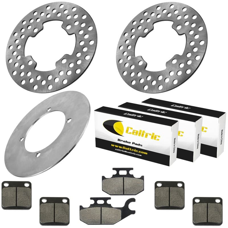 Front and Rear Brake Disc Rotor and Pads For Yamaha Kodiak 450 YFM450F 2005-2006