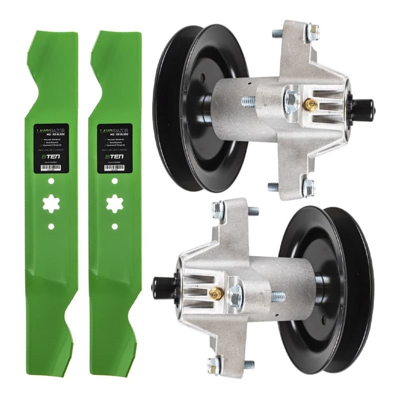 Mower Deck Blades & Spindles Kit for Yard-Machines LT42 LT-42 LT-38 LT38 772F