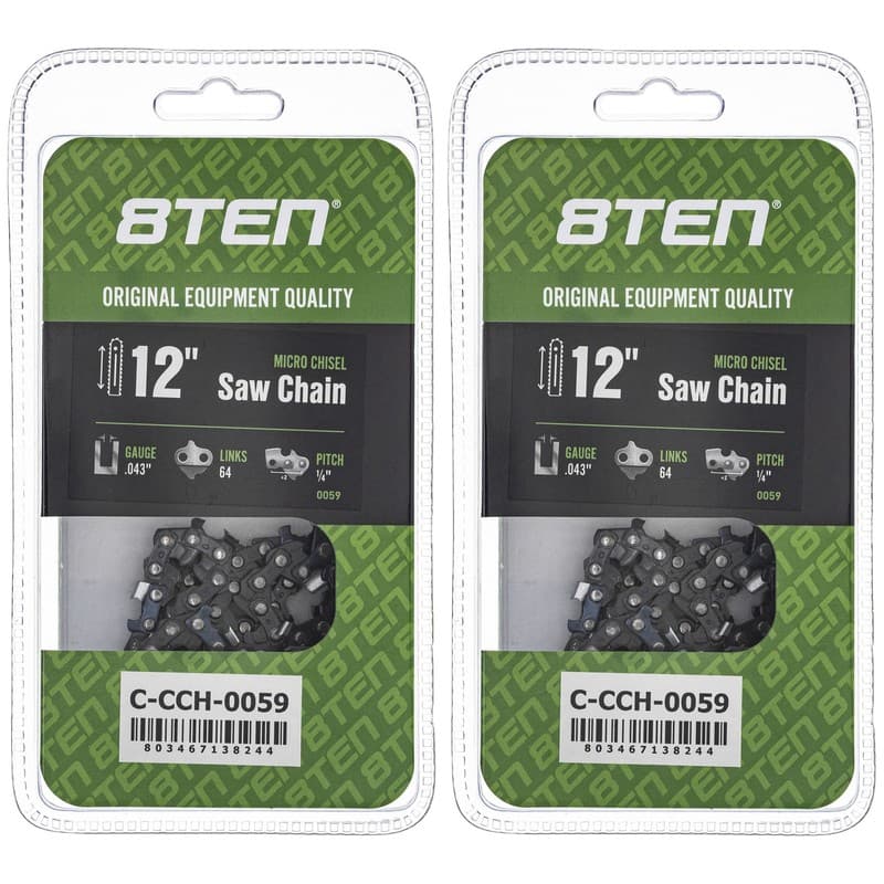 Micro Chisel Chainsaw Chain 12 Inch .043 1/4 64DL for Stihl 36700050064 2 Pack