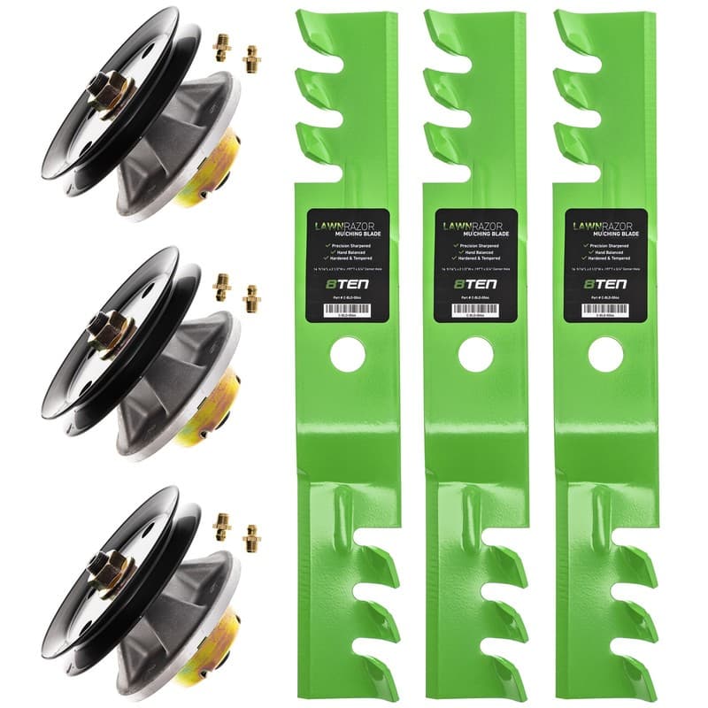 Deck Spindles & Toothed Blades Kit for Scotts S2348 S2048
